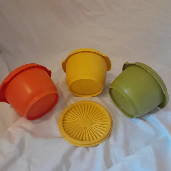 VTG Retro 1970s Tupperware Replacement Bowls: 886-12, 886-14, 886-16 & Lid: 812 - Picture 3 of 15